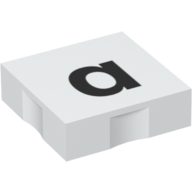 Lego Duplo Tile 2 x 2 with Lowercase 'a' Print