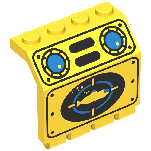 Lego Hinge Panel 2 x 4 x 3 1/3 with Yellow Submarine Print