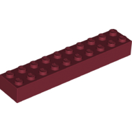 Lego Brick 2 x 10 / Dark Red