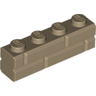 Lego Brick Special 1 x 4 with Masonry Brick Profile / Dark Tan