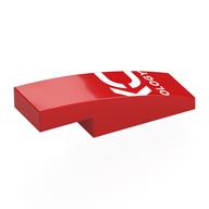 Lego Brick Curved 3 x 1 x 2/3 with White Letter Fragments, 'OLOGY' print