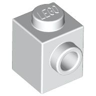 Lego Brick Special 1 x 1 with Stud on 1 Side / White