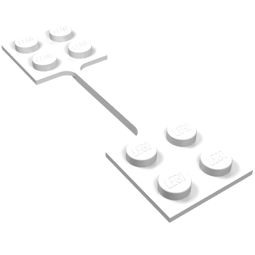 Lego Hinge Coupling, Two Connected 2 x 2 Plates [Nylon] / White