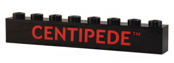 Lego Brick 1 x 8 with Red 'CENTIPEDE' Pattern (Sticker) - Set 10306