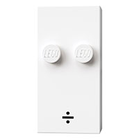 Lego Braille Brick 2 x 4 with 2 Studs ⠒ and '÷' print / White