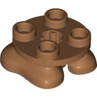 Lego Feet, 2 x 2 x 2/3 with 4 Studs on Top / Medium Nougat