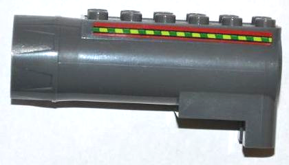 Lego Air Blast Launcher Receiver (Racers) with Red Lines and Green and Lime Stripes Pattern on Both Sides (Stickers) - Set 7967