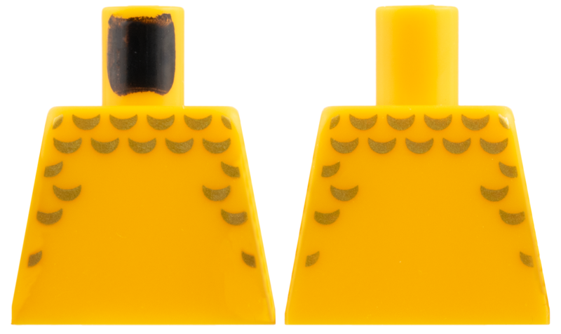 Lego Torso with Gold Scales Pattern / Bright Light Orange
