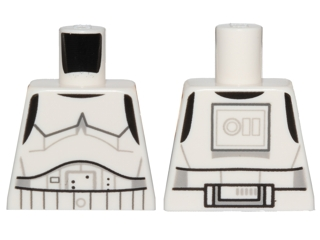 Lego Torso SW Armor Stormtrooper, Detailed Armor without Shoulder Belts (Rebels Cartoon Style) Pattern / White