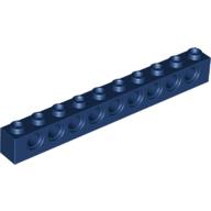 Lego Technic Brick 1 x 10 [9 Pin Holes] / Dark Blue