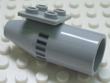 Lego Engine, Smooth Large, 2 x 2 Thin Top Plate with Black Grille Pattern on Right Side (Sticker) - Set 5980