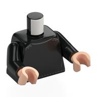 Lego Torso, Dark Bluish Grey Sweater Lines print, Black Arms, Light Nougat Hands / Black