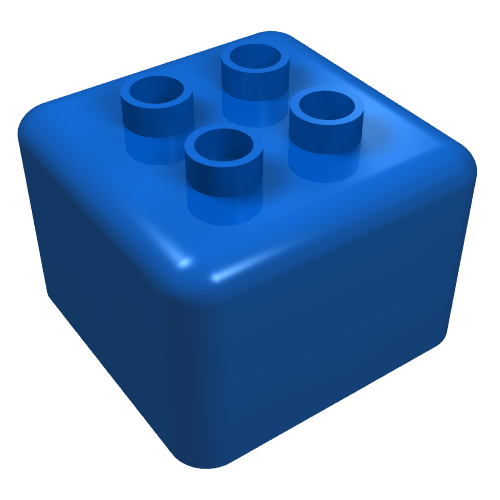 Lego Primo Brick 1 x 1 x 1 with Four Duplo Studs / Blue