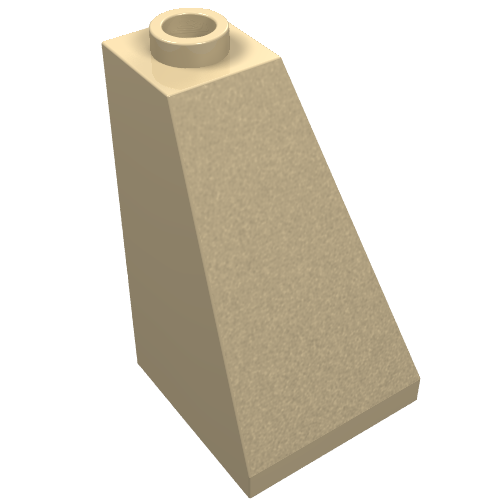 Lego Brick Sloped 75° 2 x 2 x 3 Double Convex / Tan
