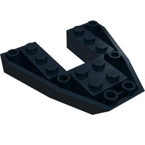 Lego Brick Wedged, Sloped Inverted 6 x 6 x 1 Boat Bow / Black