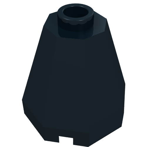 Lego Cone 2 x 2 x 1 2/3 Octagonal, Open Stud / Black