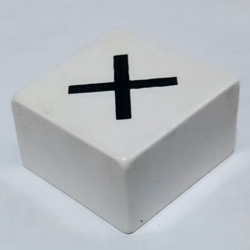 Lego Duplo Tile 2 x 2 x 1 with Multiplication Sign 'x' Print / White