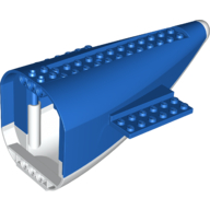 Lego Aircraft Fuselage Curved Aft Section with White Base / Blue