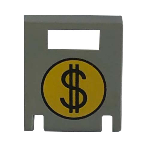 Lego Box 2 x 2 x 2 Door with Slot and Round Money Bag Print / Light Gray
