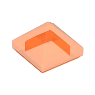 Lego Brick Sloped 45° 1 x 1 x 2/3 Quadruple Convex [Pyramid] / Trans-Neon Orange