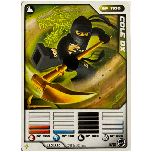 Lego Trading Card, Ninjago Deck #1: 14 - Cole DX - North American Version / [No Color/Any Color]