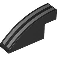 Lego Brick Curved 1 x 4 x 1 2/3 No Studs with Silver Stripes print