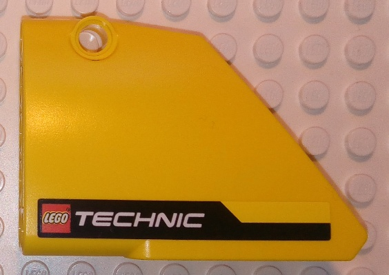 Lego Technic, Panel Fairing #13 Large Short Smooth, Side A with Black Stripe and LEGO TECHNIC Logo Pattern (Sticker) - Set 8069