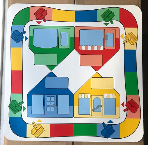Lego Duplo Playmat with Shops and Baskets Print