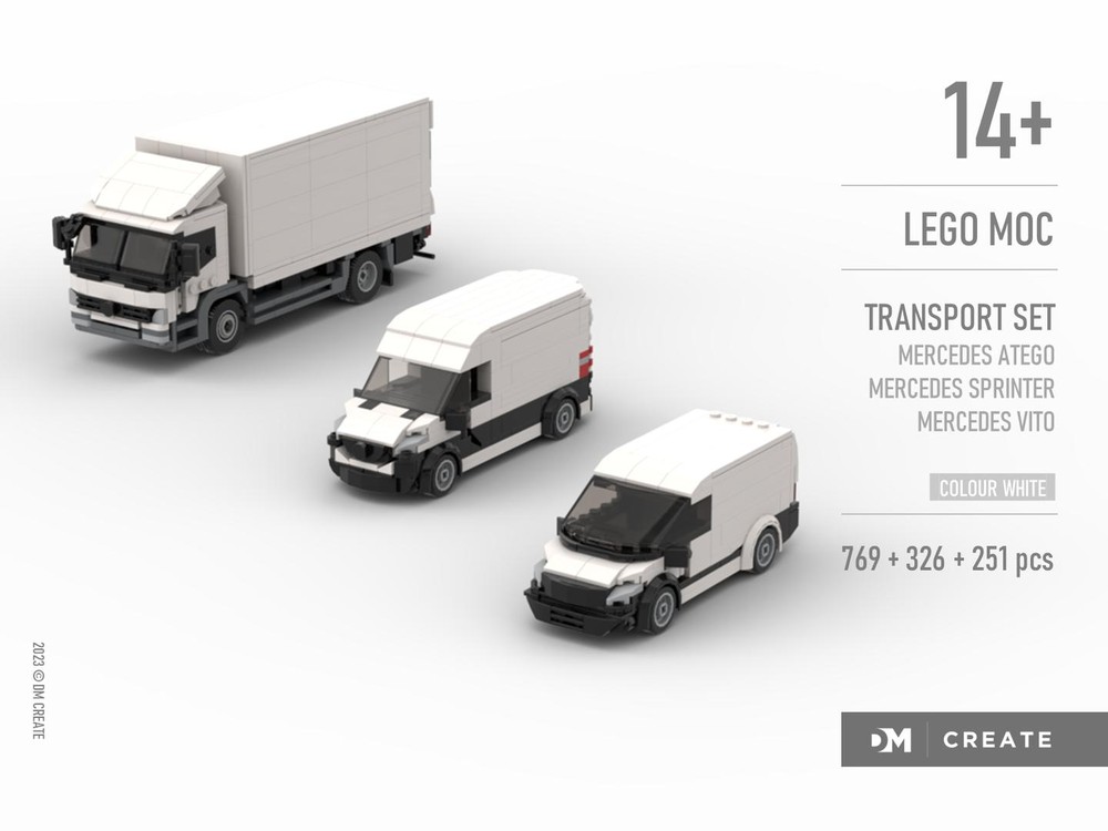 Lego Transport set - Mercedes-Benz (white) Atego + Sprinter + Vito