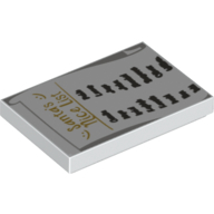 Lego Tile 2 x 3 with 'Santa's Nice List' Print / White