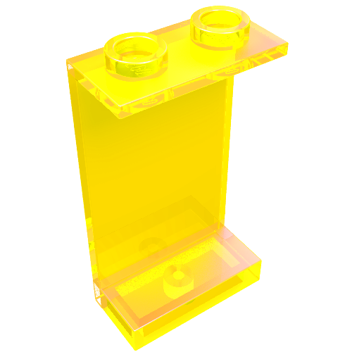 Lego Panel 1 x 2 x 3 [Hollow Studs] / Trans-Neon Green