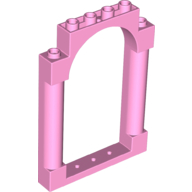 Lego Panel 1 x 6 x 7 with 2 Columns and Arch / Bright Pink