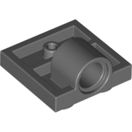 Lego Plate Special 2 x 2 with 1 Pin Hole [Complete Underside Rib] / Dark Bluish Gray