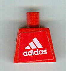 Lego Torso Soccer Red/White Team, Adidas Sticker Front, Black Number Sticker Back Pattern (specify number in listing) / Red