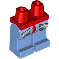 Lego Hips and Medium Blue Legs with Silver Inserts Print