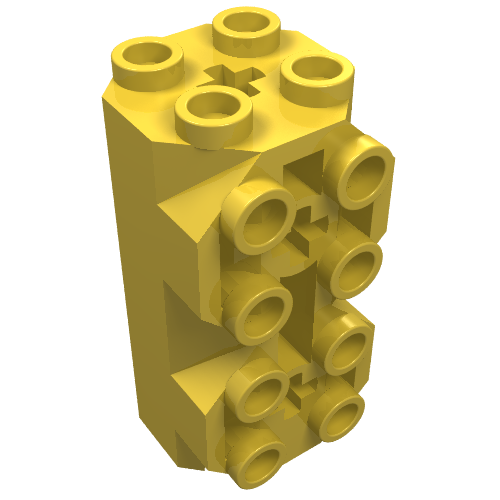 Lego Brick Special Octagonal 2 x 2 x 3 1/3 with Side Studs / Yellow