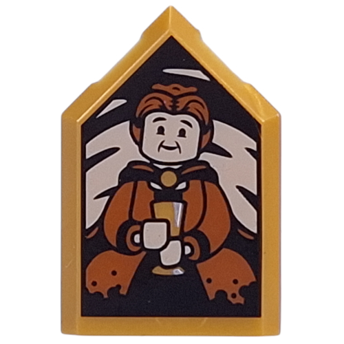 Lego Tile Special 2 x 3 Pentagonal with Helga Hufflepuff Portrait Print