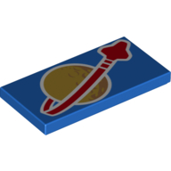 Lego Tile 2 x 4 with Classic Space Logo Print