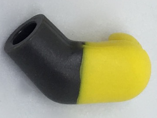 Lego Arm, Left with Molded Yellow Short Sleeve  Pattern / Pearl Dark Gray