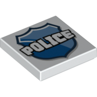 Lego Tile 2 x 2 with 'POLICE' on Badge Print