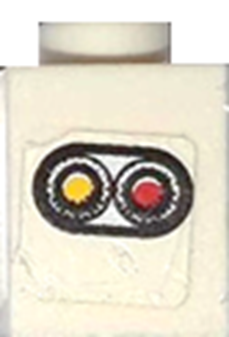 Lego Brick 1 x 1 with Taillight Pattern Model Left Side (Sticker) - Set 8155