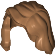 Lego Hair Mid-Length with Part over Front of Right Shoulder / Medium Nougat