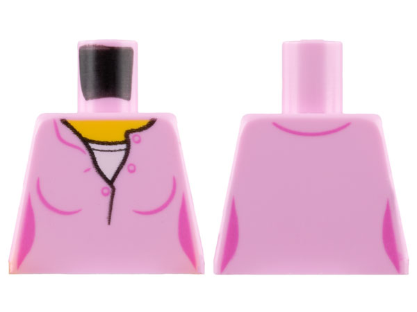 Lego Torso Female Top with Yellow Neck and White Undershirt Pattern