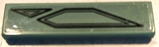 Lego Tile 1 x 4 with Black Lines, Triangle and Pentagon Pattern (Sticker) - Set 75974 / Sand Green