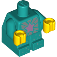 Lego Baby / Toddler Body with Fixed Arms and Yellow Hands Sparkle Baby with Pink Star, Silver Rays and Spots