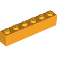 Lego Brick 1 x 6 / Bright Light Orange