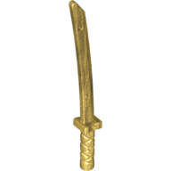 Lego Weapon Sword / Katana / Shamshir with Capped Pommel [Square Guard] / Pearl Gold