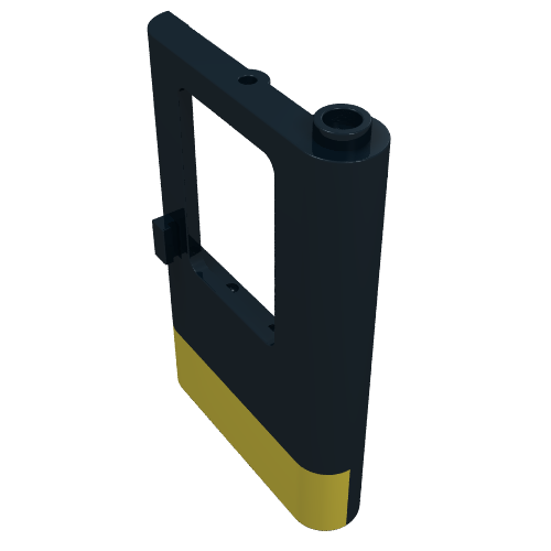 Lego Door 1 x 4 x 5 Train Right with Yellow Stripe Print [5581] / Black