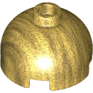 Lego Brick Round 2 x 2 Dome Top, Hollow Stud / Pearl Gold