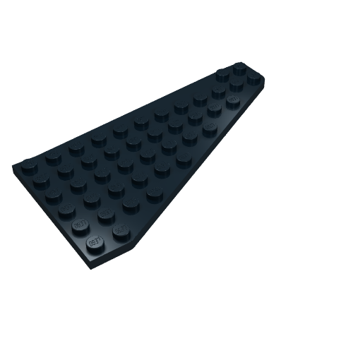 Lego Wedge, Plate 7 x 12 Wing Left / Black